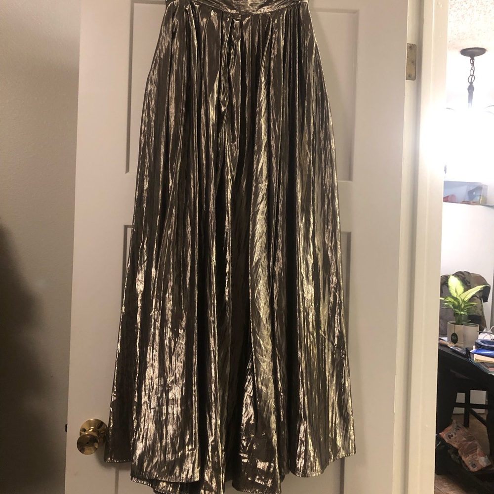 Free people Long silver skirt size 6